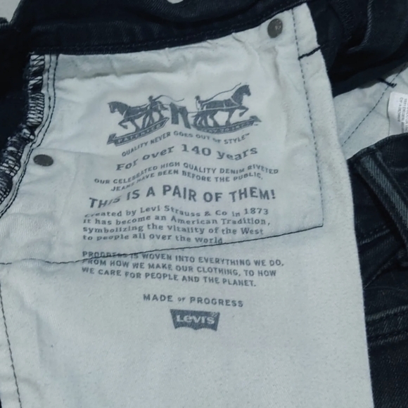 Levi's 510 Cut Off Raw Jean Shorts Summer Festival Holiday Men's W30 Black - Picture 5 of 7